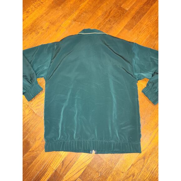 Vintage Silver Threads Emerald Green Jacket, Sz Small Embelished, 80's Zip Up - Picture 6 of 6